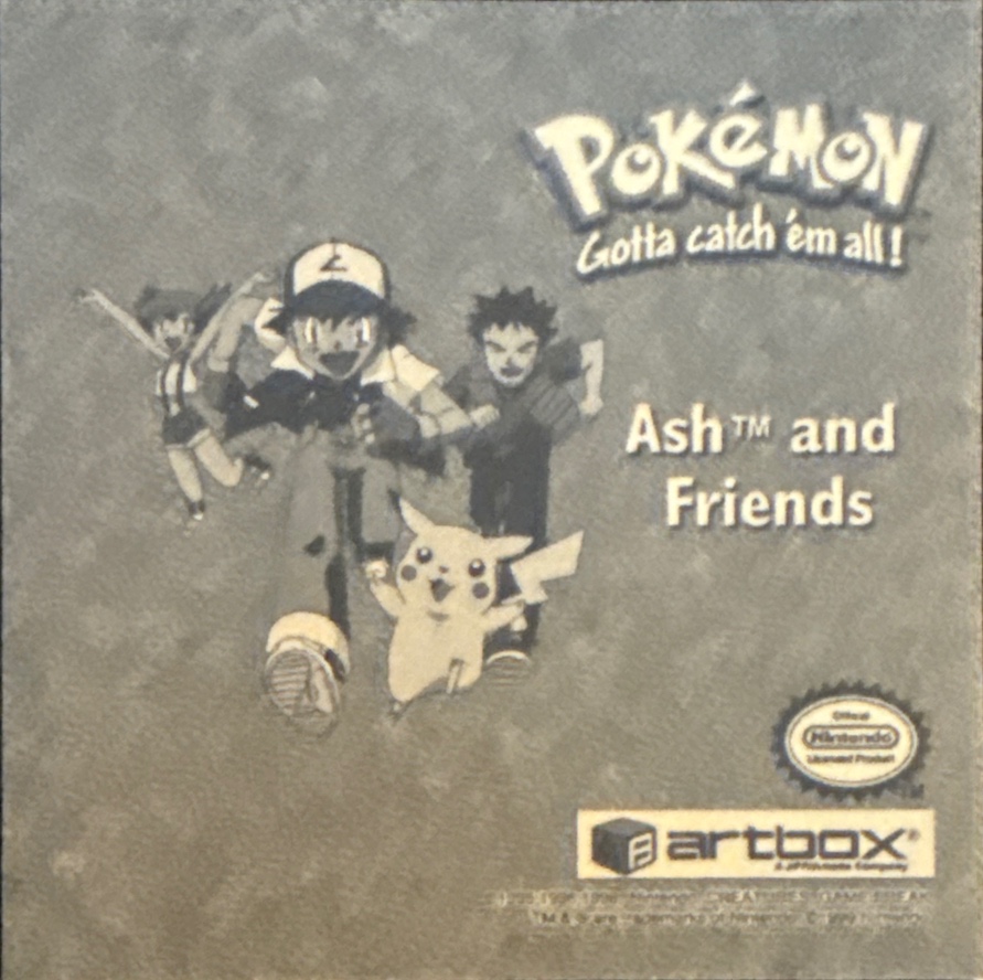 Ash Ketchum sticker #Pr12, Artbox (USA) Pokémon Artbox Stickers (1999), Prism, back