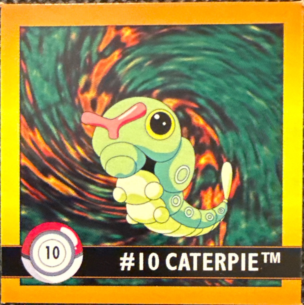 Caterpie sticker #10, Artbox (USA) Pokémon Artbox Stickers (1999), front
