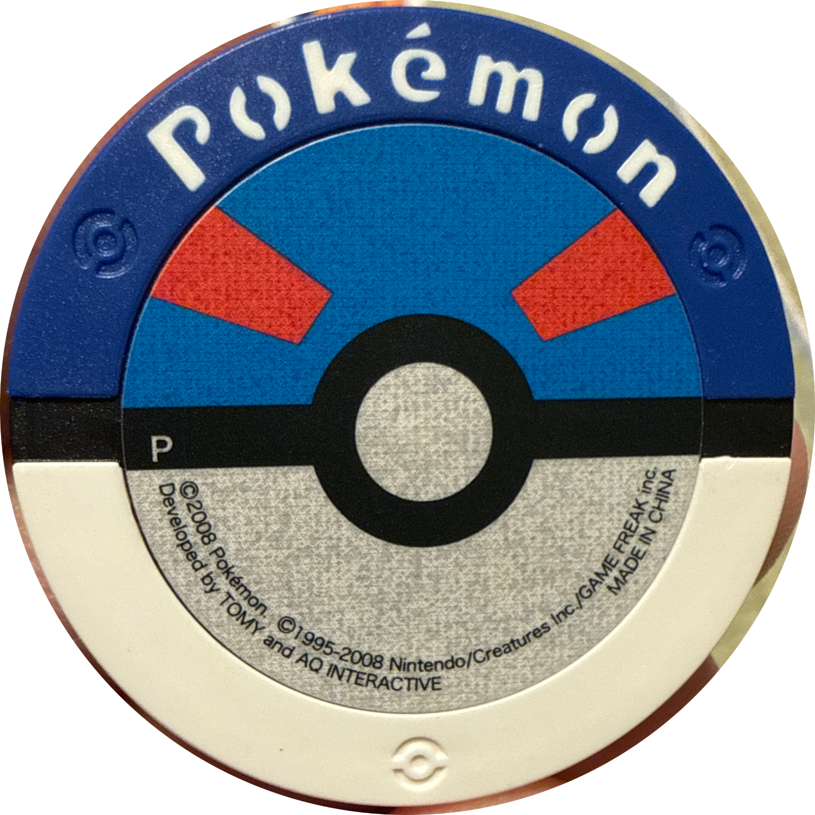 Machamp collectible #026, Pokemon Battrio Promotional Disks - P Checklist, back