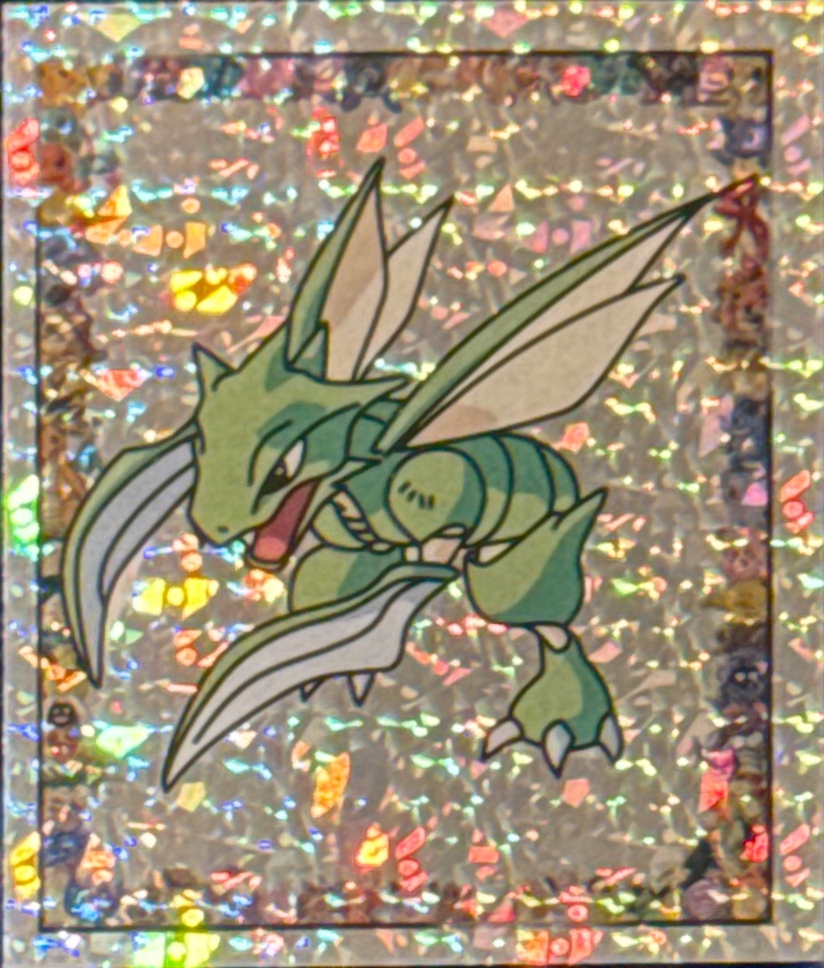 Scyther: Glittery card #S19, Pokémon Merlin Series 1 (1999), front