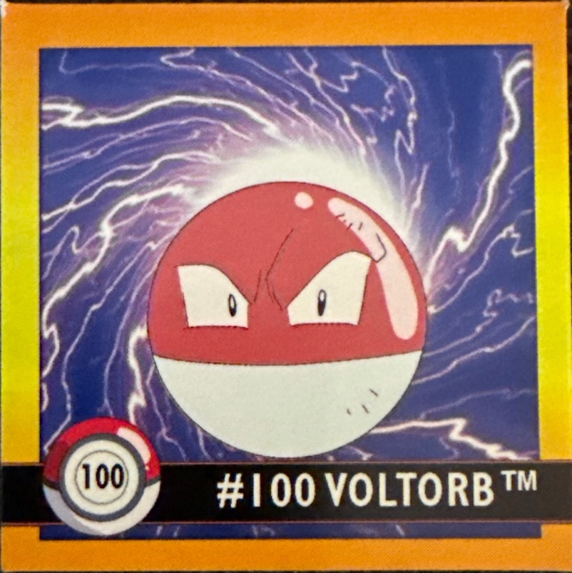 Voltorb sticker #100, Artbox (USA) Pokémon Artbox Stickers (1999), front