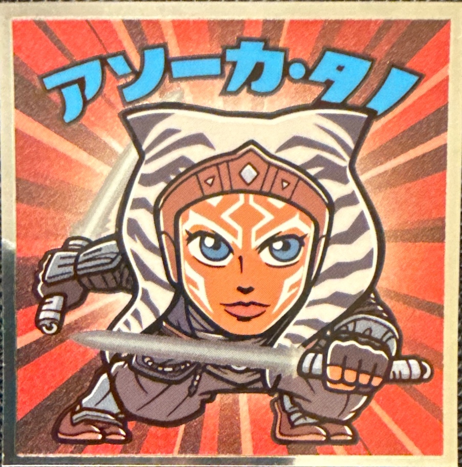 Ahsoka Tano sticker, Star Wars Bikkuriman The Mandalorian & Grogu Stickers Checklist (2026), front