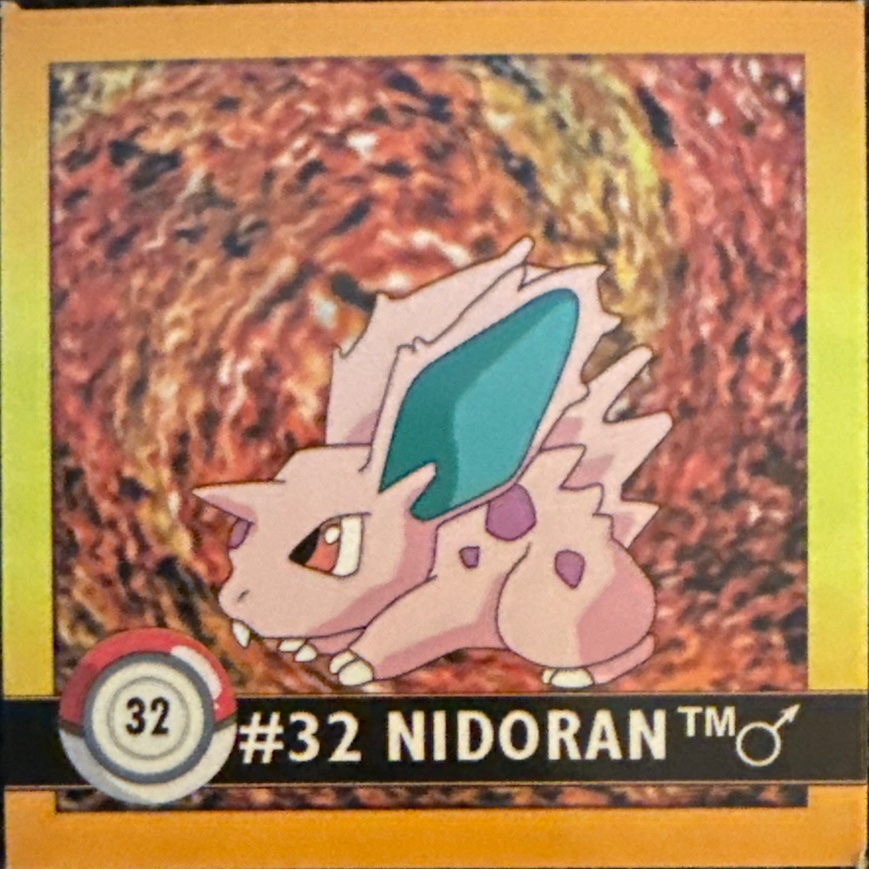 Nidoran♂ sticker #32, Artbox (USA) Pokémon Artbox Stickers (1999), front