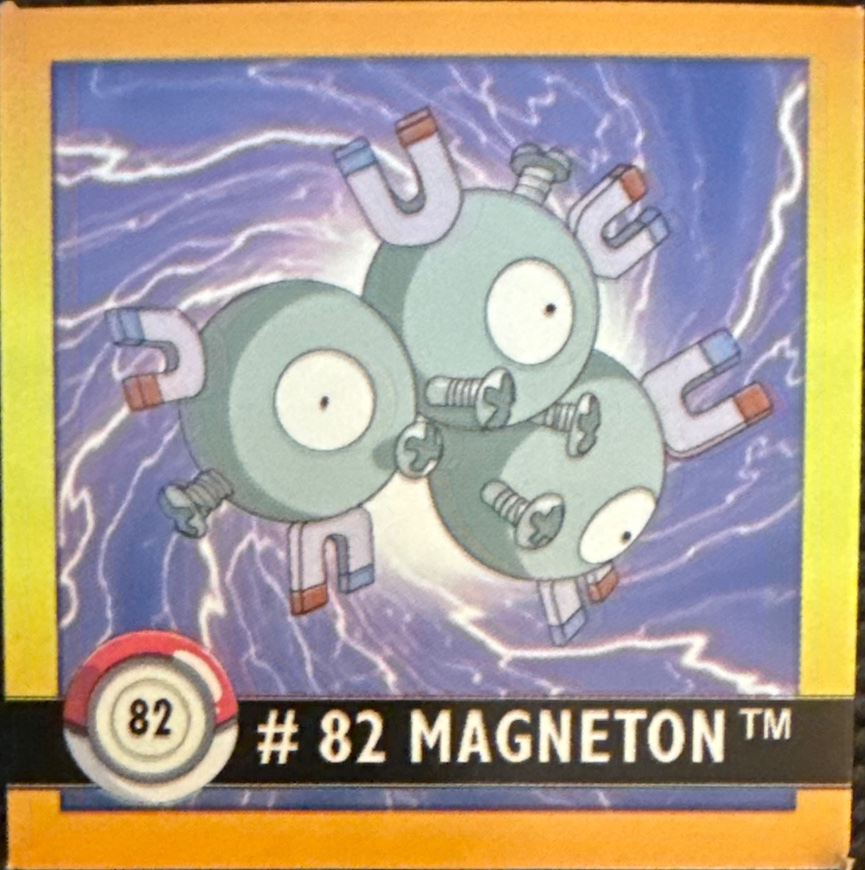 Magneton sticker #82, Artbox (USA) Pokémon Artbox Stickers (1999), front