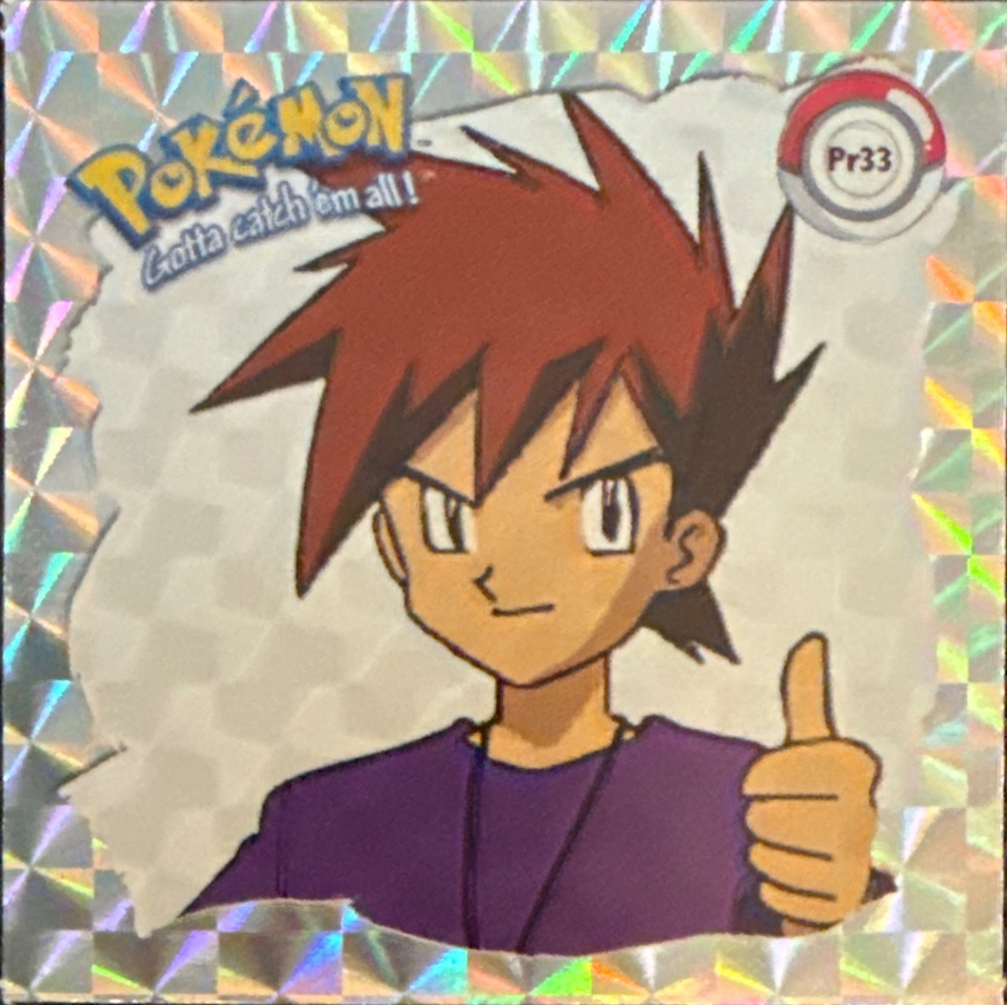 Gary Oak sticker #Pr33, Artbox (USA) Pokémon Artbox Stickers (1999), Prism, front