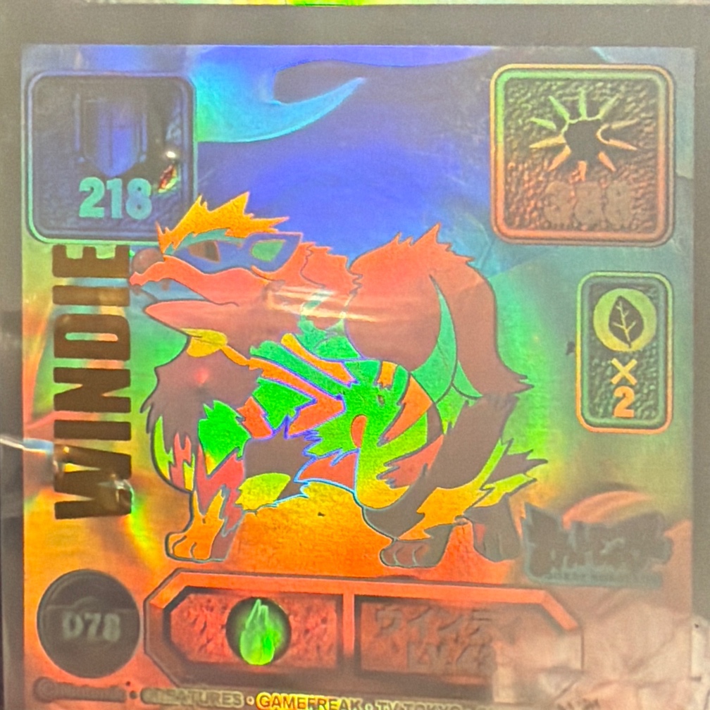 Arcanine sticker #D78, Amada Super DX 1998 · Pokemon Sticker Checklist, front