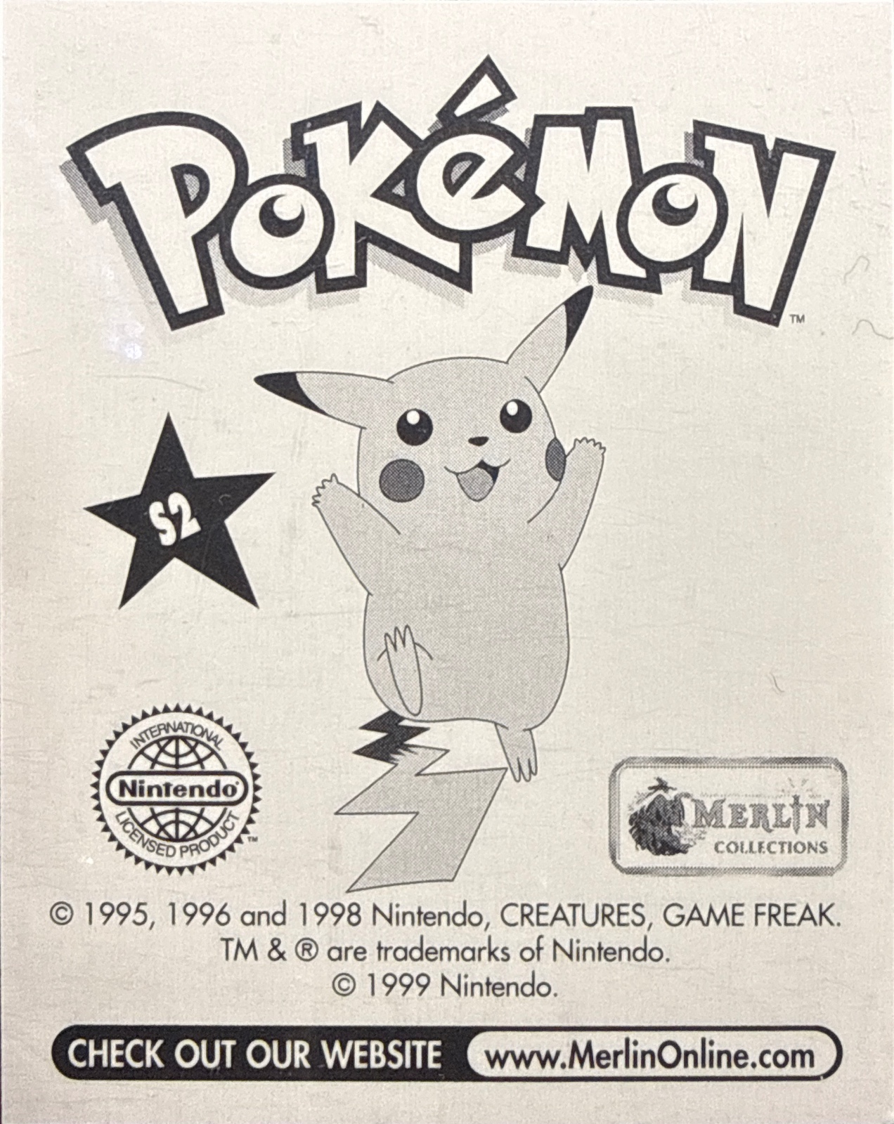 Ivysaur: Glittery card #S2, Pokémon Merlin Series 1 (1999), back