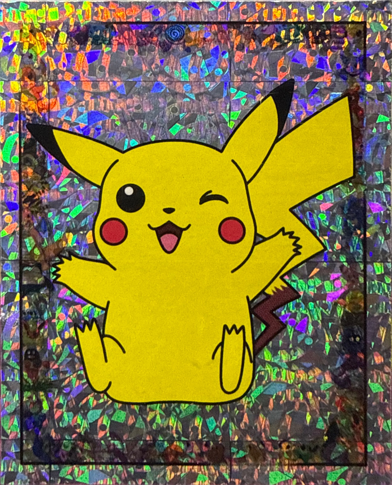 Pikachu: Glittery card #S6, Pokémon Merlin Series 1 (1999), front