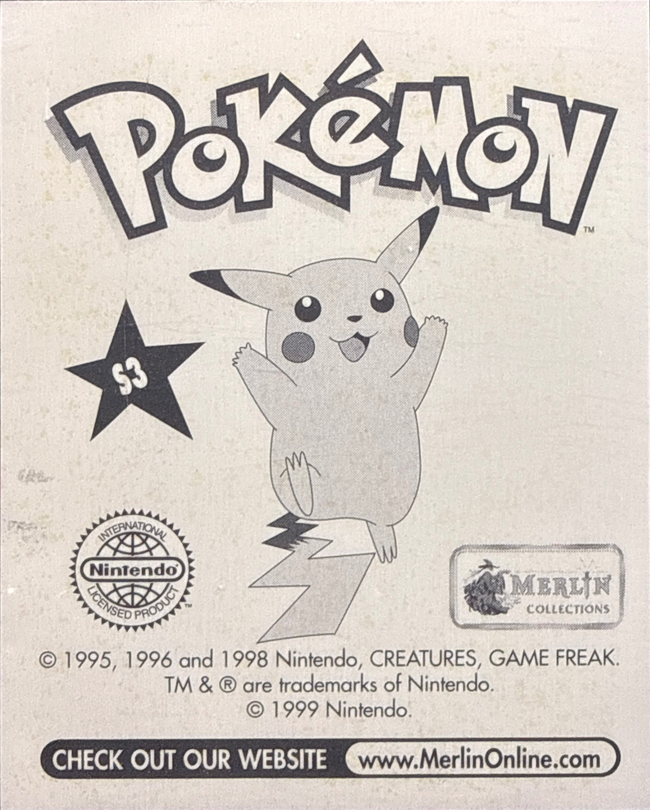 Charmeleon: Glittery card #S3, Pokémon Merlin Series 1 (1999), back