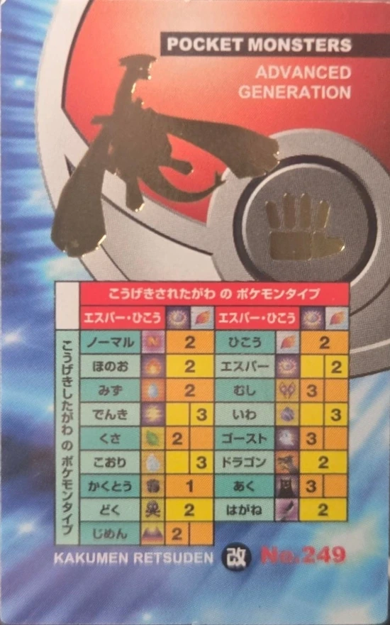 menko, Pokémon Amada Kakumen Retsuden Kai Part 1 Menko, back