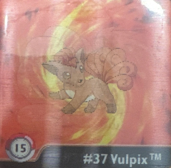 Vulpix collectible #15, Artbox (USA) Pokémon Artbox Series 1 Flipz (1999), front