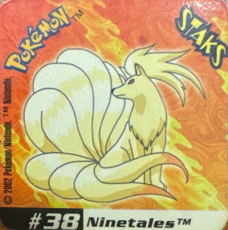 Ninetales collectible #038, Pokémon Staks Johto League Champions (2002), front
