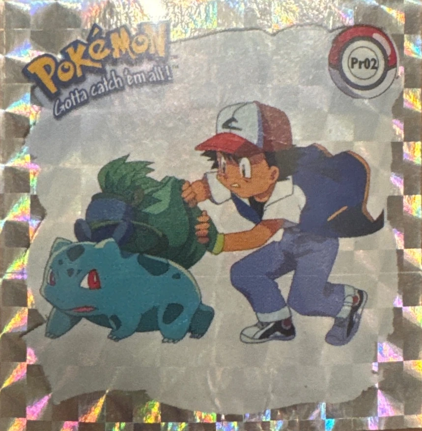 Bulbasaur sticker #Pr02, Artbox (USA) Pokémon Artbox Stickers (1999), Prism, front