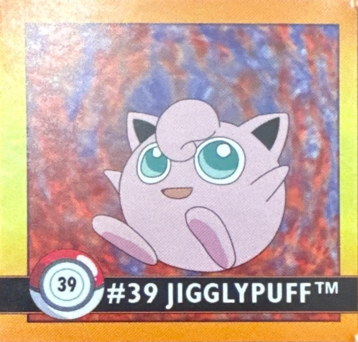 Jigglypuff sticker #39, Artbox (USA) Pokémon Artbox Stickers (1999), front