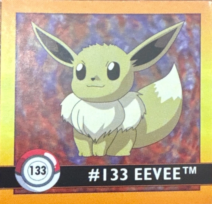 Eevee sticker #133, Artbox (USA) Pokémon Artbox Stickers (1999), front