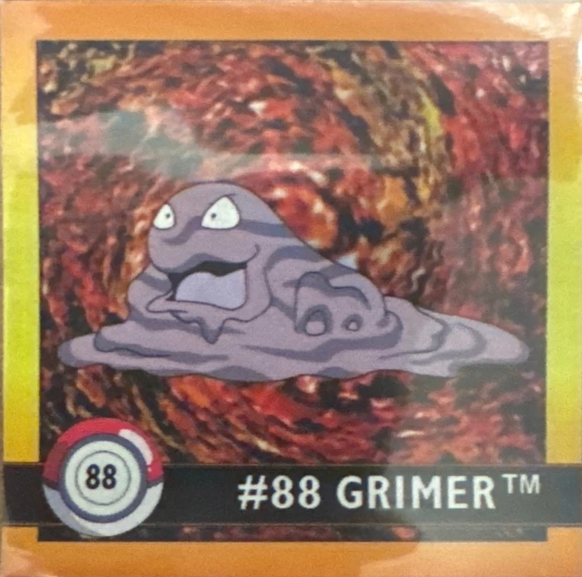 Grimer sticker #88, Artbox (USA) Pokémon Artbox Stickers (1999), front