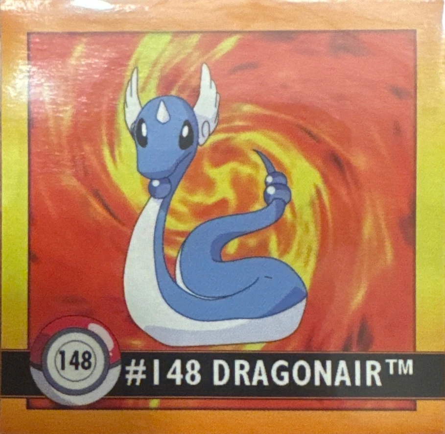 Dragonair sticker #148, Artbox (USA) Pokémon Artbox Stickers (1999), front