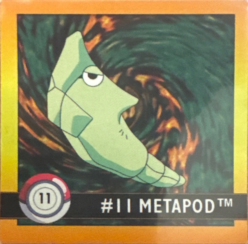 Metapod sticker #11, Artbox (USA) Pokémon Artbox Stickers (1999), front