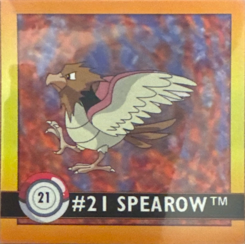 Spearow sticker #21, Artbox (USA) Pokémon Artbox Stickers (1999), front