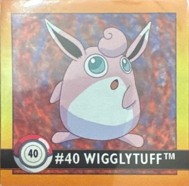 Wigglytuff sticker #40, Artbox (USA) Pokémon Artbox Stickers (1999), front
