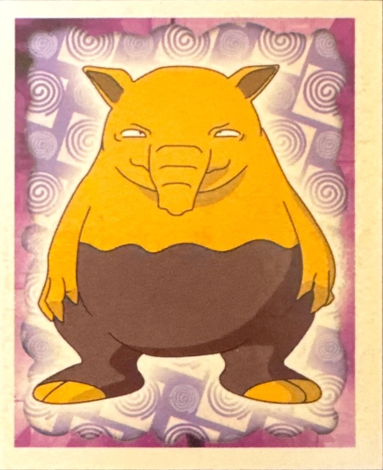 Drowzee card #96, Pokémon Merlin Series 1 (1999), front