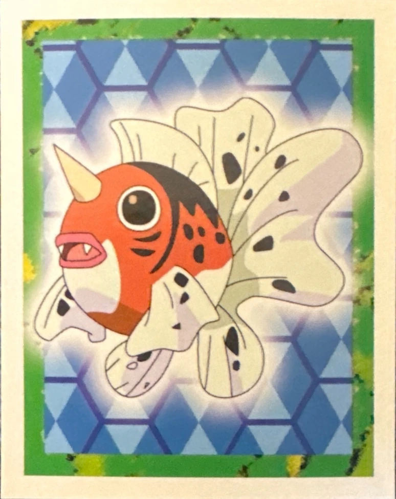 Seaking card #119, Pokémon Merlin Series 1 (1999), front