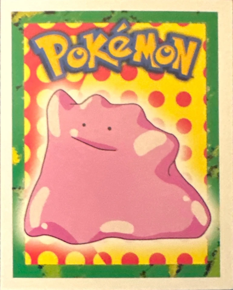 Ditto card #132, Pokémon Merlin Series 1 (1999), front