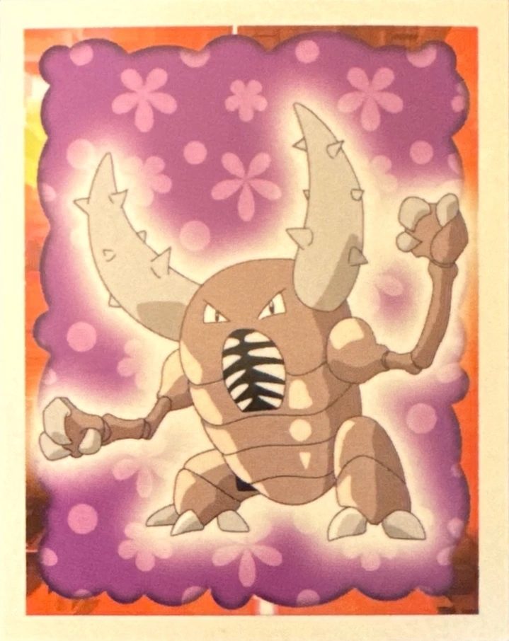 Pinsir card #127, Pokémon Merlin Series 1 (1999), front