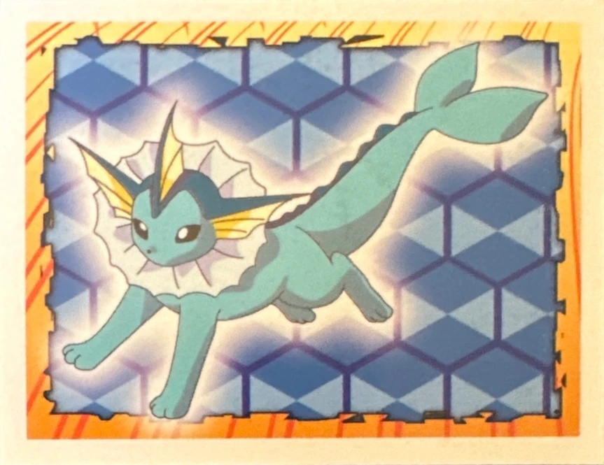 Vaporeon card #134, Pokémon Merlin Series 1 (1999), front