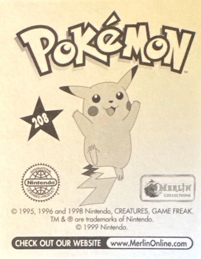 Farfetch’d: Evolution Card #208, Pokémon Merlin Series 1 (1999), back