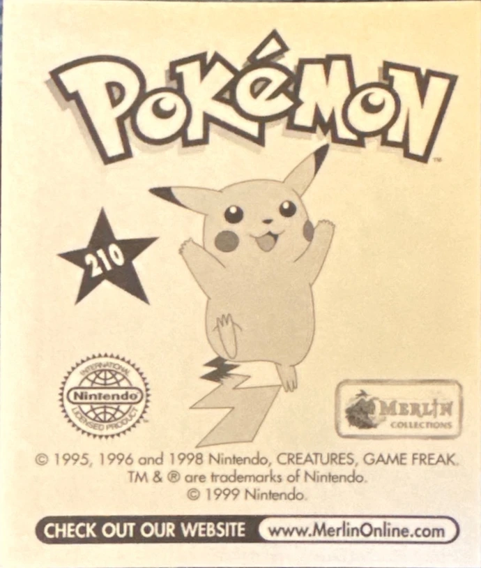 Dodrio: Evolution Card #210, Pokémon Merlin Series 1 (1999), back