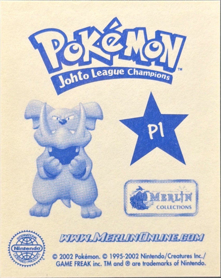 Croconaw card #P1, Pokémon Merlin Series 5 (2002), back