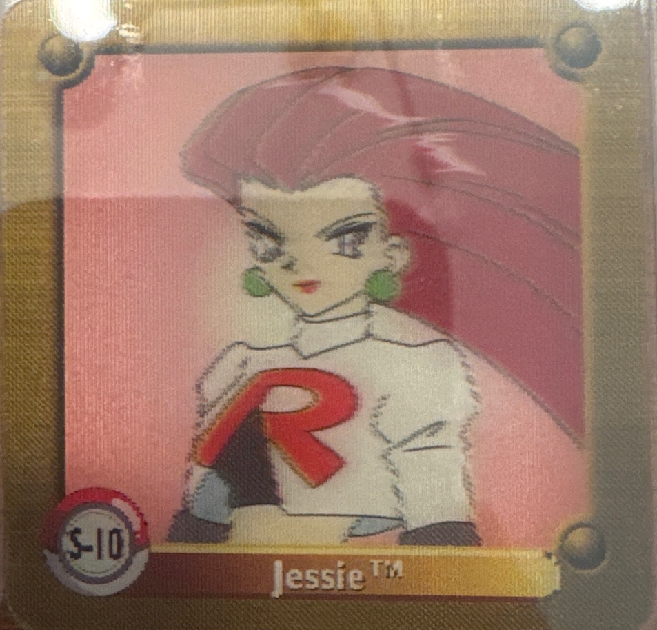 Jessie collectible #S-10, Artbox (USA) Pokémon Artbox Series 1 Flipz (1999), front