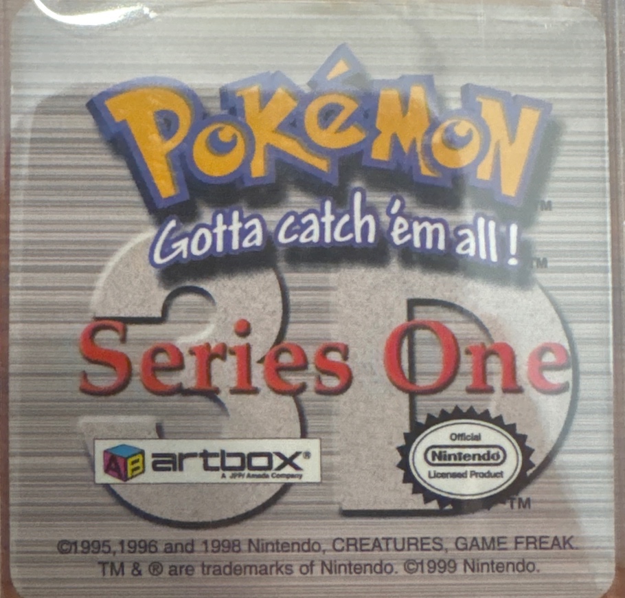 James collectible #S-9, Artbox (USA) Pokémon Artbox Series 1 Flipz (1999), back